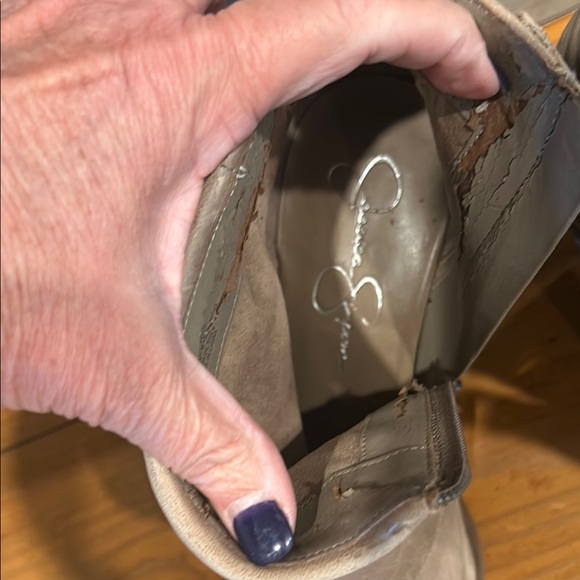 Jessica Simpson Taupe Ankle Boots with Zipper and Buckle Detail Booties - Picture 10 of 13